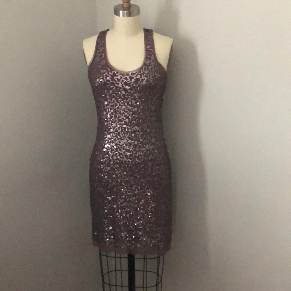 Purple Mauve Sequin Racerback Dress Max Studio XS